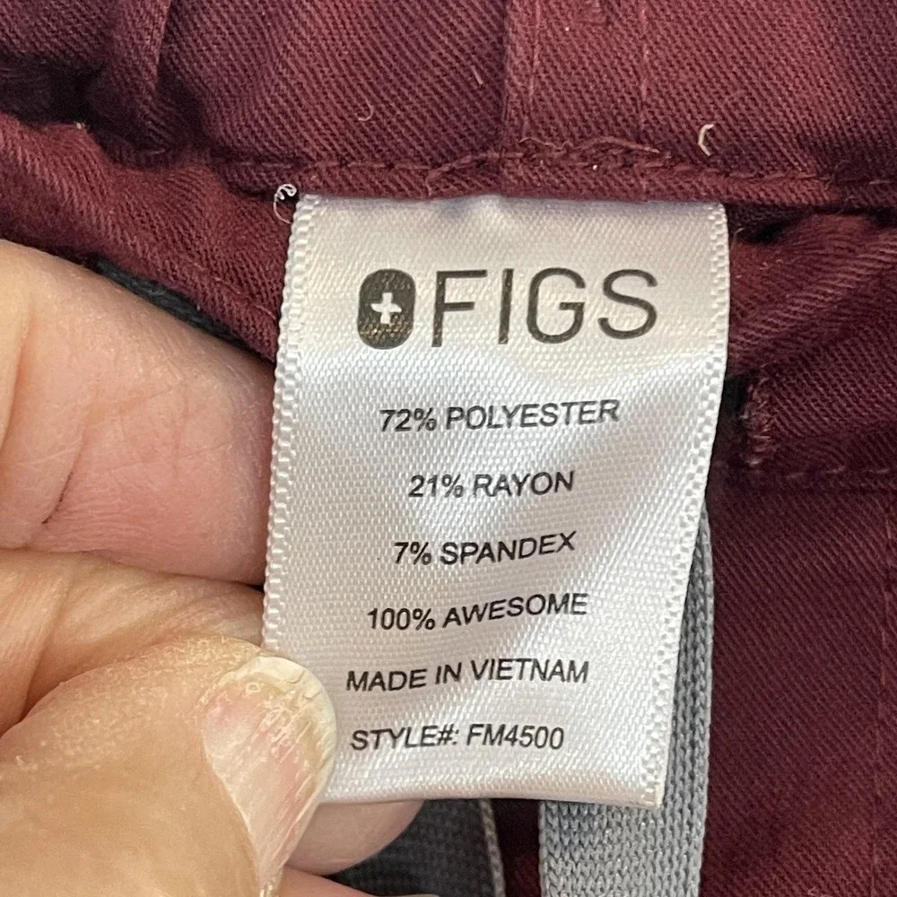 FIGS Scrub Pants Mens Large Burgundy Technical Collection‎ Drawstring FM4500